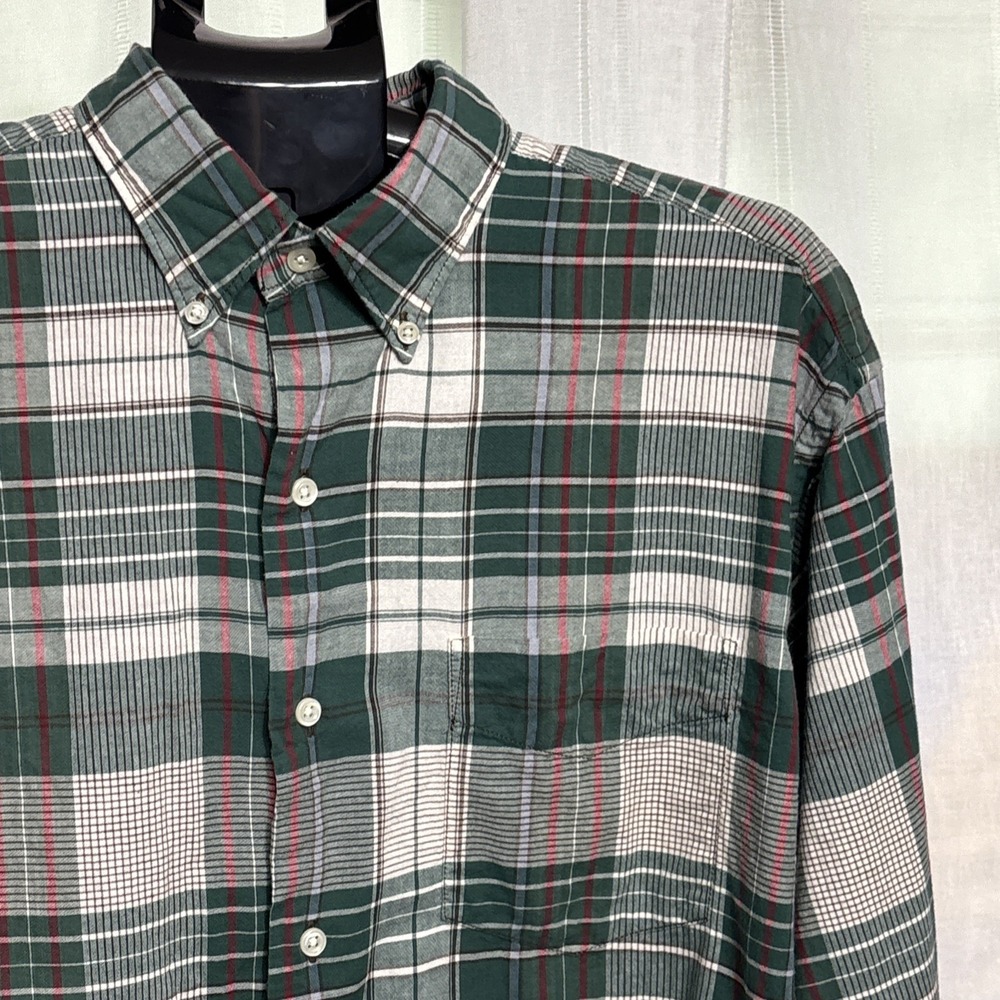 Ralph Lauren Sport Mens Size Medium Green Plaid Long Sleeve Button Down Shirt‎
